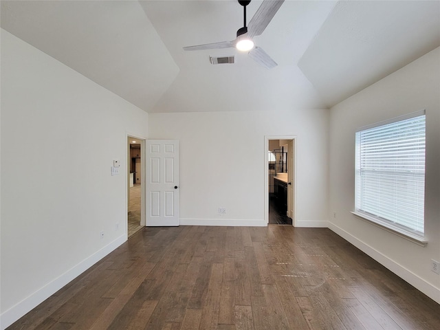 218 Windrift Ct, Sugar Land, TX 77479 - empty room with a ceiling fan, dark wood-style floors, baseboards, and high vaulted ceiling