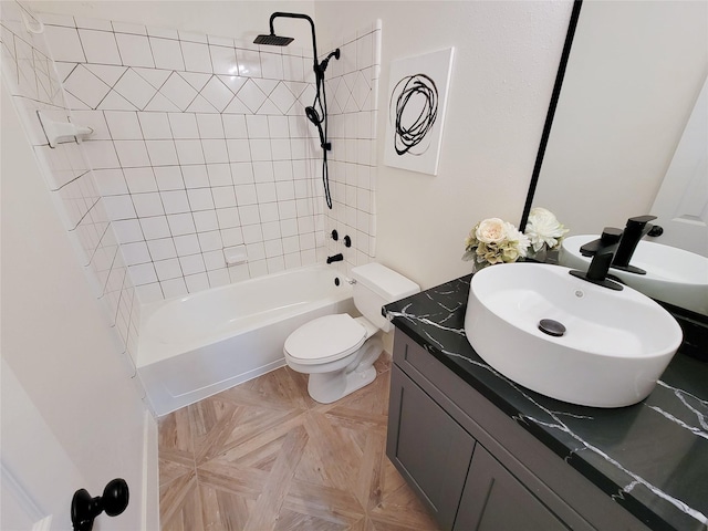 218 Windrift Ct, Sugar Land, TX 77479 - bathroom with vanity, toilet, and  shower combination