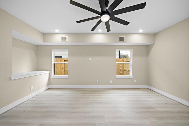 3107 Grassmere St A/B, Unit A/B Houston, TX 77051 - unfurnished room featuring recessed lighting, wood finished floors, baseboards, and ceiling fan