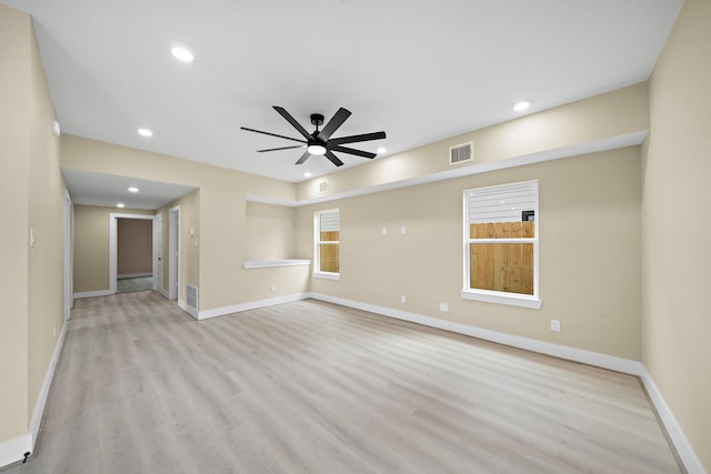 3107 Grassmere St A/B, Unit A/B Houston, TX 77051 - unfurnished living room featuring ceiling fan, wood finished floors, recessed lighting, and baseboards