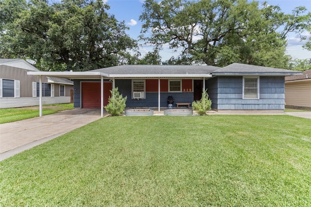 315 Cypress St, Lake Jackson, TX 77566 - ranch-style house featuring an attached garage, a front lawn, concrete driveway, and a shingled roof