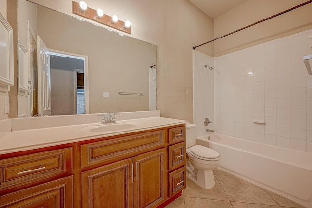 722 Silver Creek Cir, Richmond, TX 77406 - full bathroom featuring toilet, tile patterned flooring, vanity, and shower / tub combination