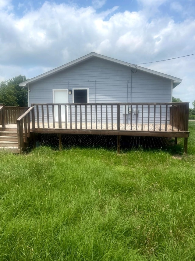 3207 Stella Rd, Brookshire, TX 77423 - rear view of house with a wooden deck