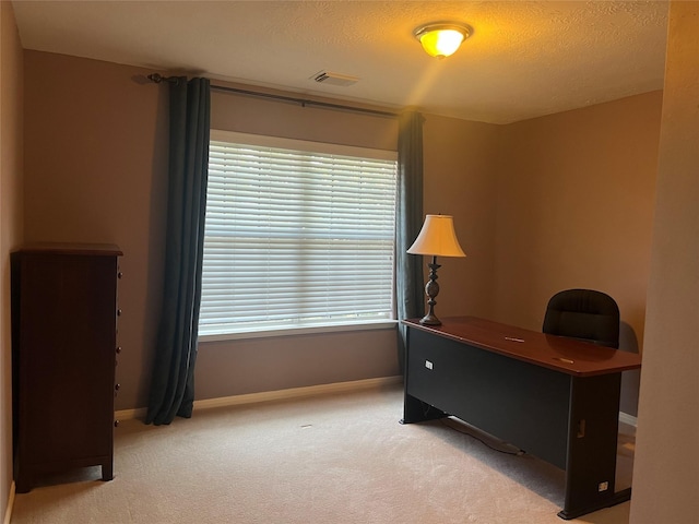 6603 Golden View Ct, Houston, TX 77083 - office with light carpet and a textured ceiling
