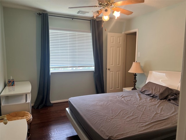 6603 Golden View Ct, Houston, TX 77083 - bedroom featuring dark wood-type flooring and a ceiling fan