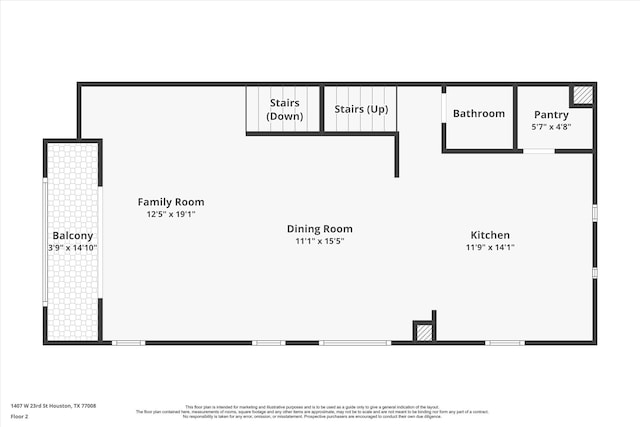 1407 W 23rd St, Houston, TX 77008 - home floor plan