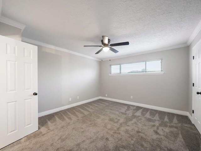 6402 Del Monte Dr Unit 20, Houston, TX 77057 - empty room with carpet floors, ceiling fan, ornamental molding, and baseboards
