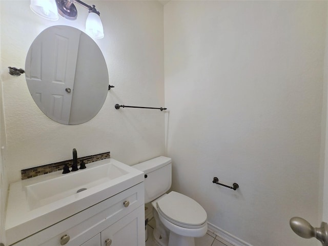 6415 Taimer Ct, Sugar Land, TX 77479 - bathroom with vanity, toilet, and tile patterned floors