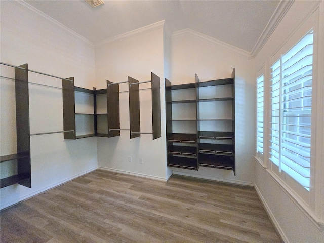 6415 Taimer Ct, Sugar Land, TX 77479 - walk in closet featuring wood finished floors and lofted ceiling