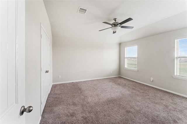 8014 Oxbow Manor Ln, Cypress, TX 77433 - carpeted spare room with ceiling fan, baseboards, and lofted ceiling