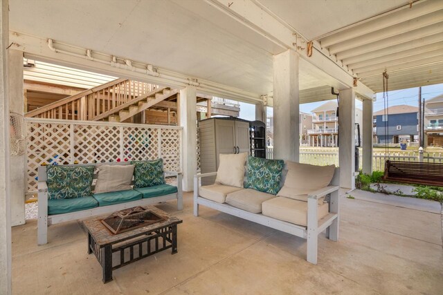 123 Howard Ave, Surfside Beach, TX 77541 - view of patio with an outdoor living space