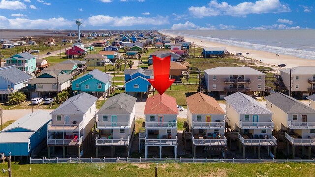 123 Howard Ave, Surfside Beach, TX 77541 - aerial perspective of suburban area with expansive beach