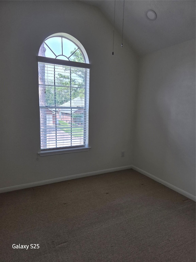 16111 Aberdeen Forest Dr, Houston, TX 77095 - unfurnished room featuring lofted ceiling, carpet flooring, and baseboards
