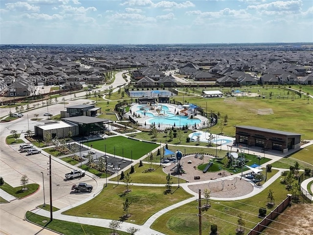 5918 Bright Keel Dr, Katy, TX 77493 - aerial perspective of suburban area featuring a pool area