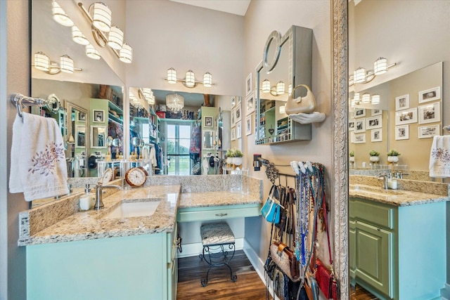 1932 Chappell Ridge Ln, Chappell Hill, TX 77426 - full bath featuring wood finished floors and vanity