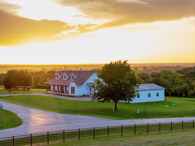 1932 Chappell Ridge Ln, Chappell Hill, TX 77426 - aerial view at dusk