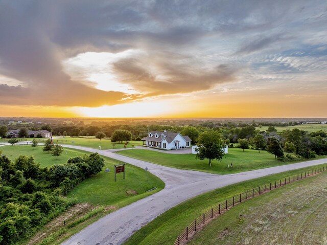 1932 Chappell Ridge Ln, Chappell Hill, TX 77426 - aerial view at dusk of a rural view