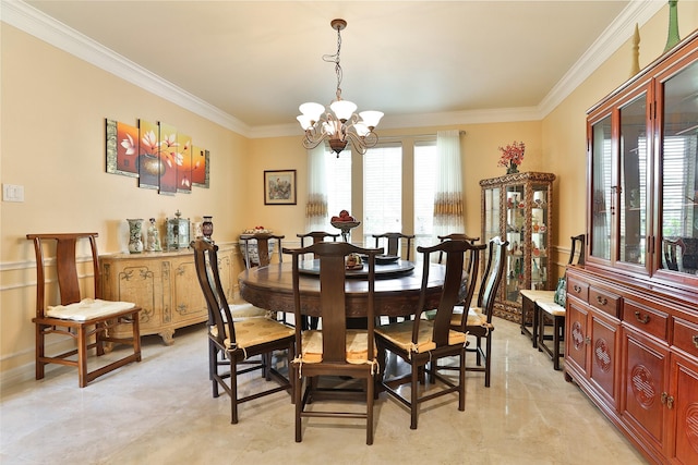 2107 N Shadow Grove Ln, Richmond, TX 77406 - dining space featuring crown molding and a chandelier