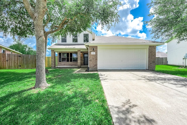 6701 Hidden Colony Ln, League City, TX 77539 - view of front facade featuring brick siding, concrete driveway, and a garage