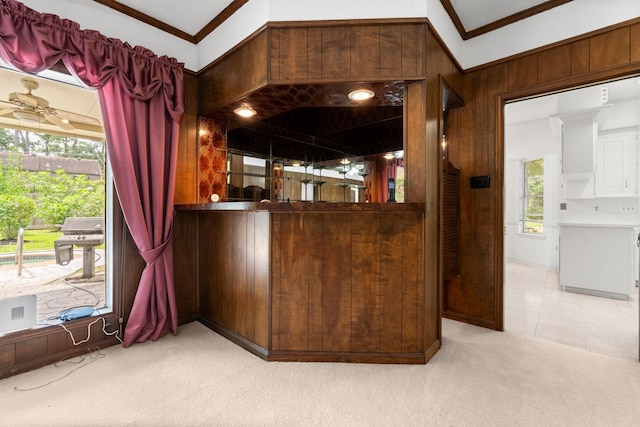 6623 Coral Ridge Rd, Houston, TX 77069 - welcome area with crown molding and wooden walls