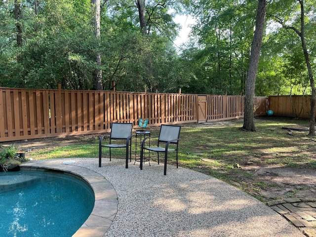 3 Candle Pine Pl, The Woodlands, TX 77381 - view of pool with a fenced backyard and a patio