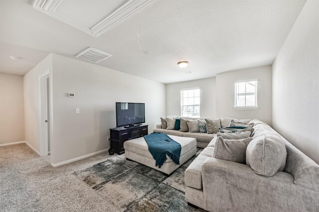 3607 Crosspointe Pass, Angleton, TX 77515 - carpeted living room featuring baseboards