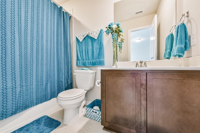 3607 Crosspointe Pass, Angleton, TX 77515 - bathroom with toilet, vanity, and tile patterned flooring