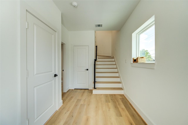 4043 Buck St, Houston, TX 77020 - stairs with wood finished floors and baseboards