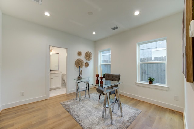 4043 Buck St, Houston, TX 77020 - office with light wood finished floors, recessed lighting, and baseboards