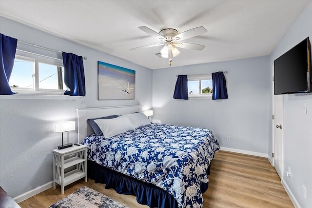 4220 Las Palmas St, Galveston, TX 77554 - bedroom featuring wood finished floors and a ceiling fan