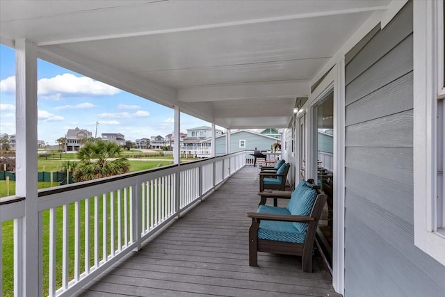 4220 Las Palmas St, Galveston, TX 77554 - deck with a residential view and a yard