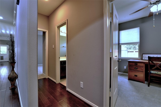 24302 Marisa Ln, Richmond, TX 77406 - hall featuring baseboards and wood finished floors
