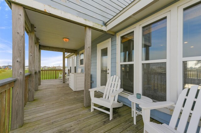 4003 Indian Beach Dr, Galveston, TX 77554 - view of wooden deck
