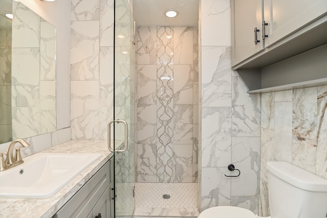 1031 Meyer St, Sealy, TX 77474 - full bath featuring tile walls, tiled shower, and vanity