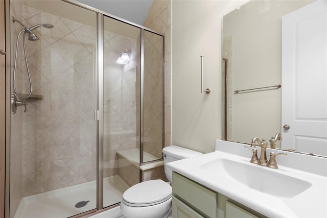 20702 Elderwood Terrace Dr, Richmond, TX 77406 - bathroom with toilet, a shower stall, and vanity