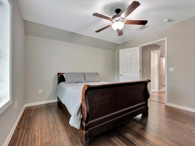 238 Royal Pnes, Lufkin, TX 75904 - bedroom with baseboards, wood-type flooring, and a ceiling fan