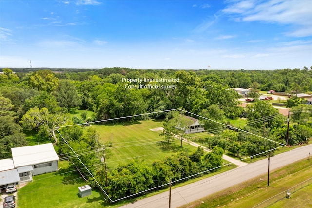 12602 24th St, Santa Fe, TX 77510 - aerial view of property's location featuring property boundaries highlighted and a forest