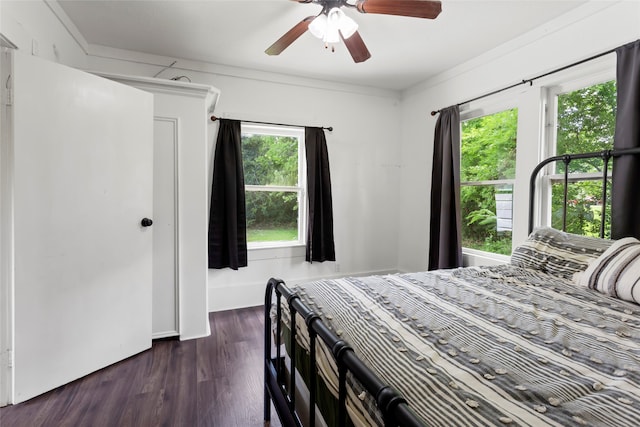 12602 24th St, Santa Fe, TX 77510 - bedroom with wood finished floors and ceiling fan