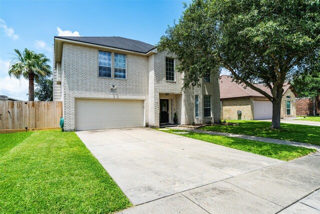 5325 High Bank Dr, Corpus Christi, TX 78413 - traditional home with a garage, concrete driveway, and brick siding