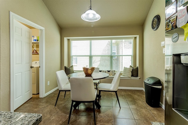 2039 Wembley Way, Rosenberg, TX 77471 - tiled dining room featuring washer / clothes dryer and baseboards