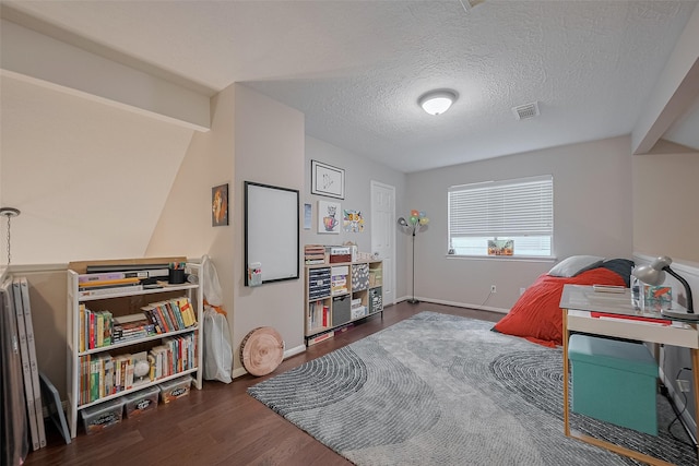 21415 Park Timbers Ln, Katy, TX 77450 - rec room with wood finished floors, a textured ceiling, and baseboards