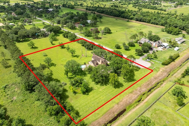 3003 Sky Ranch Dr, Alvin, TX 77511 - view of rural area with property parcel outlined