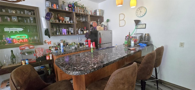 1560 Fm 355, Groveton, TX 75845 - indoor bar featuring freestanding refrigerator
