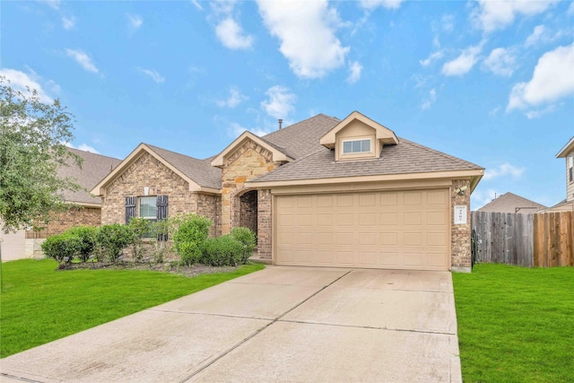 4507 Terrazza Verde Dr, Katy, TX 77493 - view of front of property featuring brick siding, concrete driveway, an attached garage, and a shingled roof