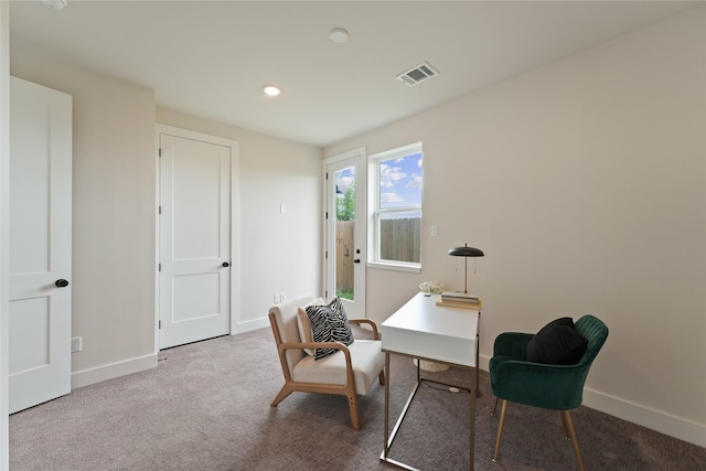 3905 Pinemont Dr Unit G, Houston, TX 77018 - home office with carpet flooring, baseboards, and recessed lighting