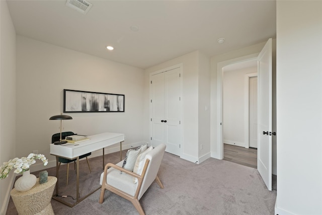 3905 Pinemont Dr Unit G, Houston, TX 77018 - carpeted office featuring baseboards and recessed lighting