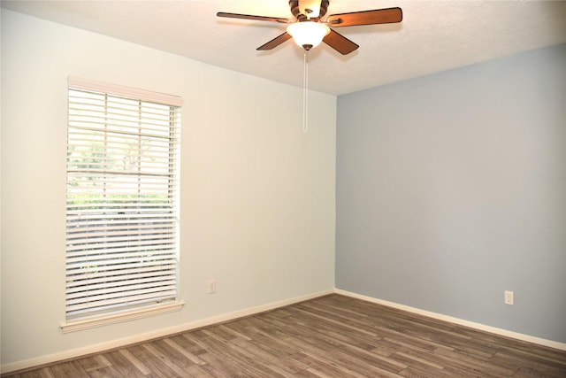 13407 Linden St, Sugar Land, TX 77498 - unfurnished room featuring a ceiling fan, wood finished floors, and baseboards
