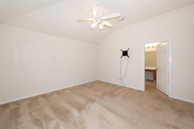 3226 Woodwind Rd, Montgomery, TX 77356 - unfurnished room featuring carpet flooring, lofted ceiling, and ceiling fan