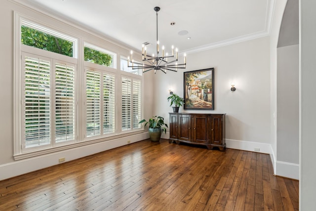 6014 Floyd St, Houston, TX 77007 - dining area featuring a chandelier, wood-type flooring, and ornamental molding