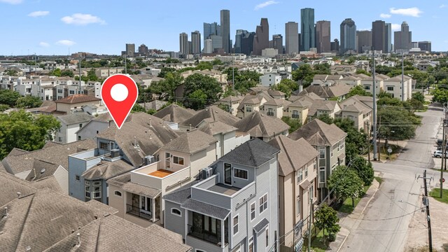 2022 Sabine St, Houston, TX 77007 - aerial view of city skyline